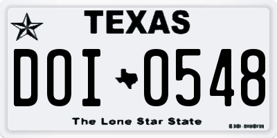 TX license plate DOI0548