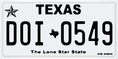 TX license plate DOI0549