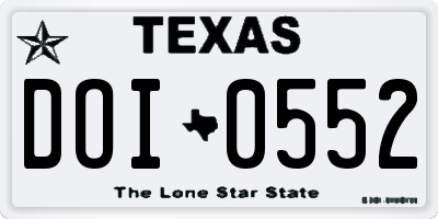 TX license plate DOI0552