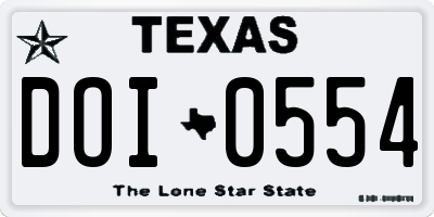 TX license plate DOI0554