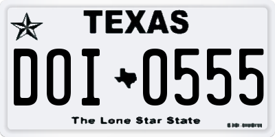 TX license plate DOI0555