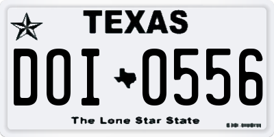 TX license plate DOI0556
