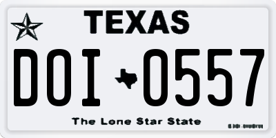 TX license plate DOI0557