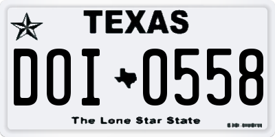 TX license plate DOI0558