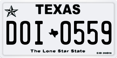 TX license plate DOI0559