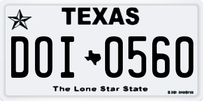 TX license plate DOI0560