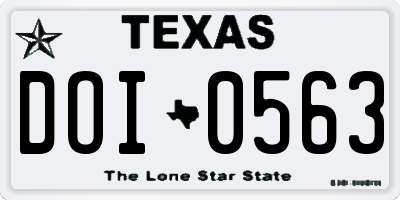 TX license plate DOI0563