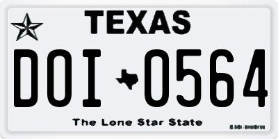 TX license plate DOI0564