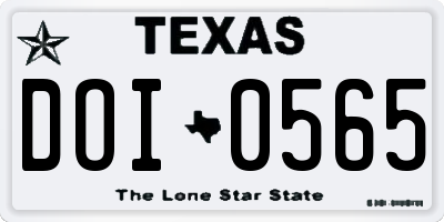 TX license plate DOI0565