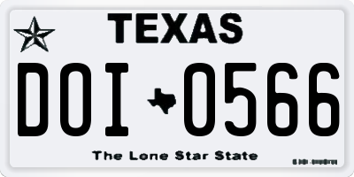 TX license plate DOI0566