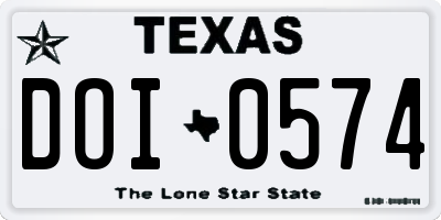 TX license plate DOI0574