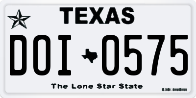 TX license plate DOI0575