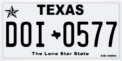 TX license plate DOI0577