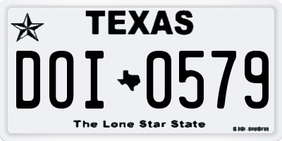 TX license plate DOI0579