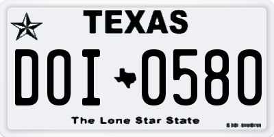 TX license plate DOI0580