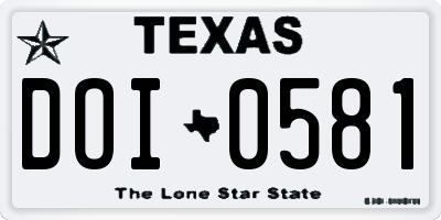 TX license plate DOI0581