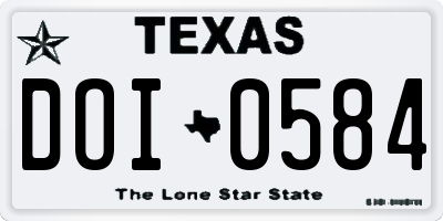 TX license plate DOI0584