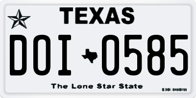 TX license plate DOI0585
