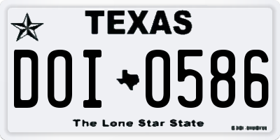 TX license plate DOI0586