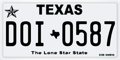 TX license plate DOI0587