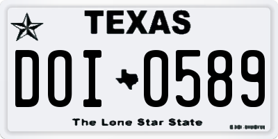 TX license plate DOI0589