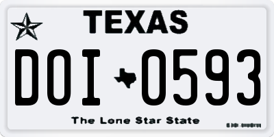 TX license plate DOI0593
