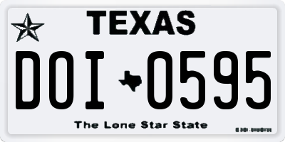 TX license plate DOI0595