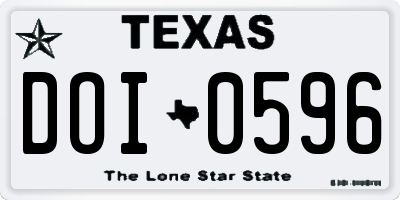 TX license plate DOI0596