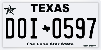 TX license plate DOI0597