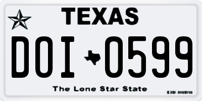 TX license plate DOI0599