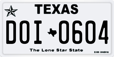 TX license plate DOI0604