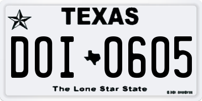 TX license plate DOI0605