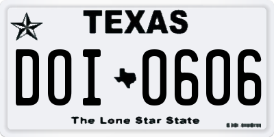 TX license plate DOI0606