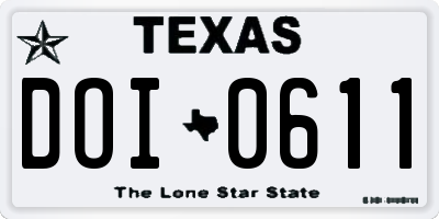 TX license plate DOI0611