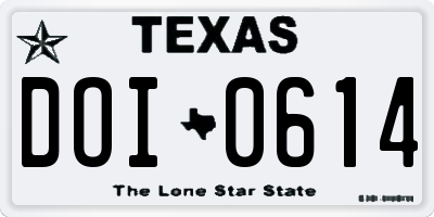 TX license plate DOI0614