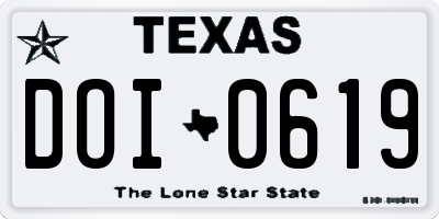 TX license plate DOI0619