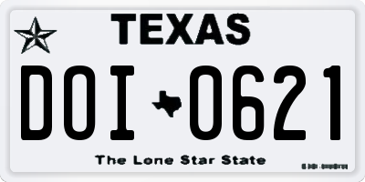 TX license plate DOI0621