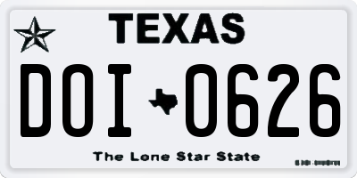 TX license plate DOI0626