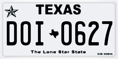 TX license plate DOI0627
