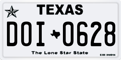 TX license plate DOI0628
