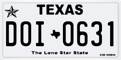 TX license plate DOI0631