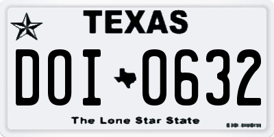 TX license plate DOI0632