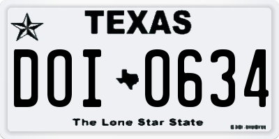 TX license plate DOI0634