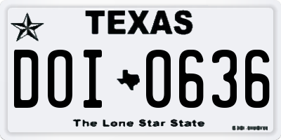 TX license plate DOI0636