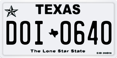 TX license plate DOI0640
