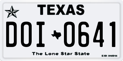 TX license plate DOI0641