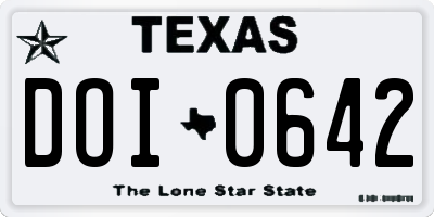 TX license plate DOI0642