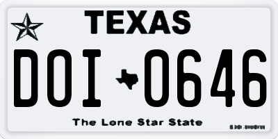 TX license plate DOI0646