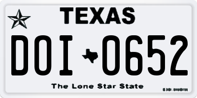 TX license plate DOI0652