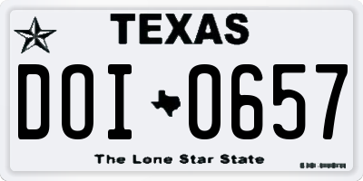 TX license plate DOI0657